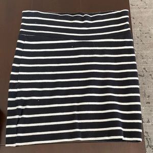Black and white striped skirt